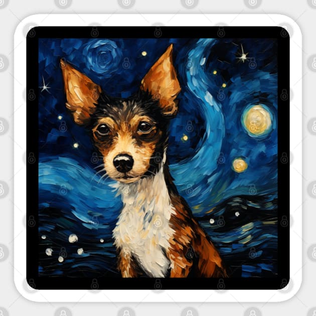 Toy Fox Terrier Night Sticker by NatashaCuteShop